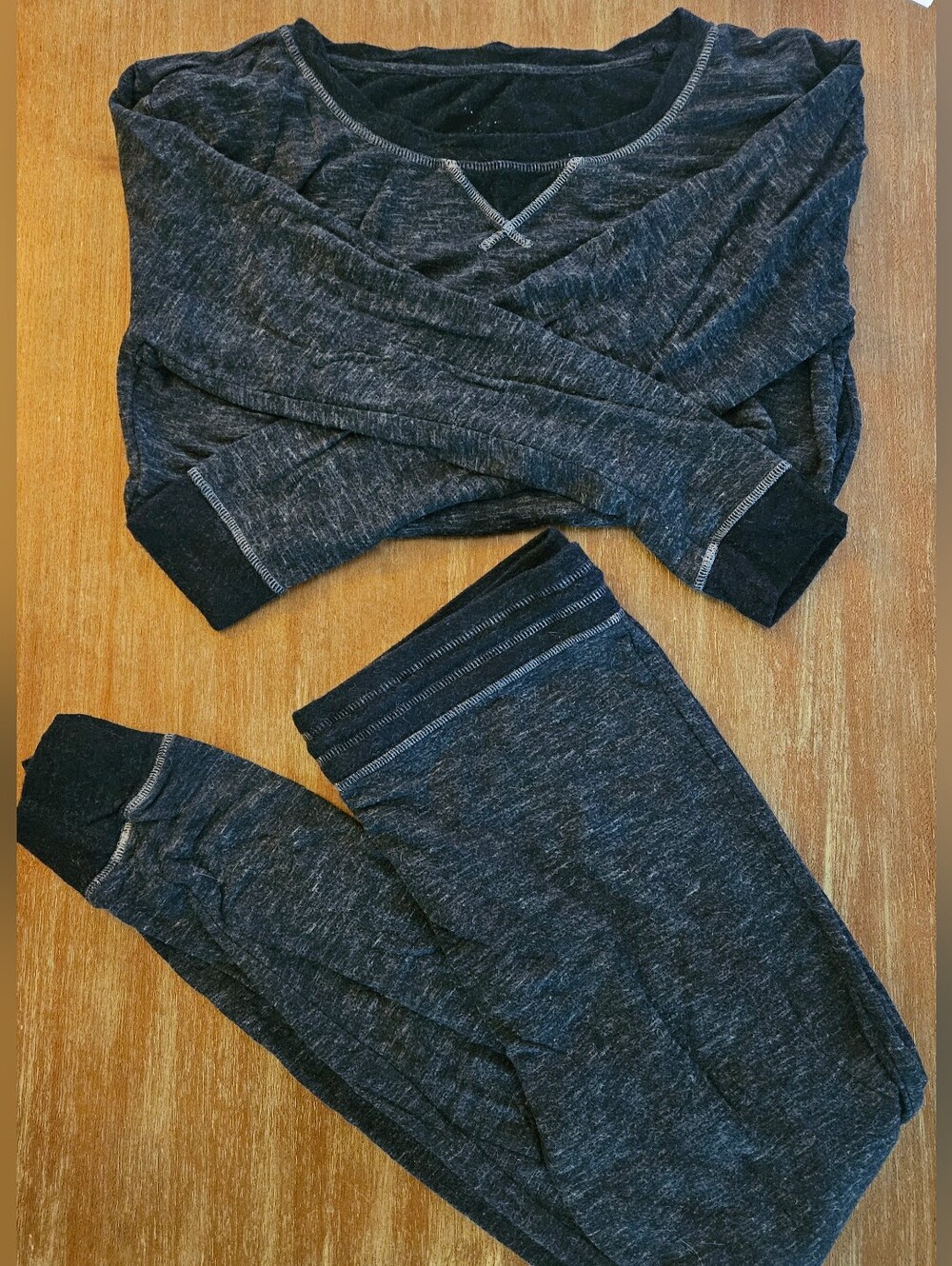 Felina Womens Heathered Charcoal Gray Joggers Sweatpants Sweatshirt Set Pants Sm